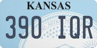KS license plate 390IQR