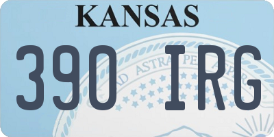 KS license plate 390IRG