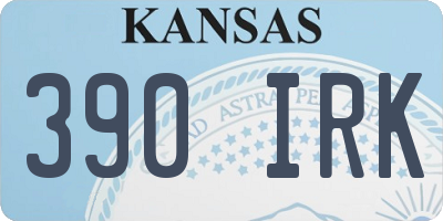 KS license plate 390IRK