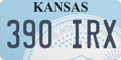 KS license plate 390IRX