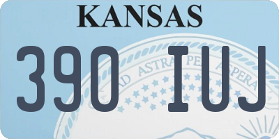 KS license plate 390IUJ