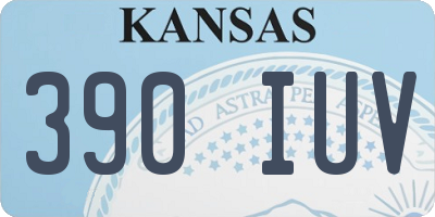 KS license plate 390IUV