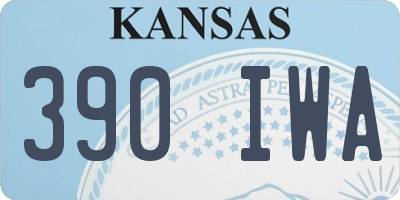 KS license plate 390IWA