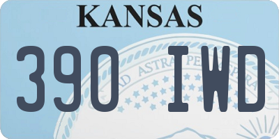 KS license plate 390IWD