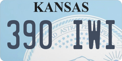 KS license plate 390IWI