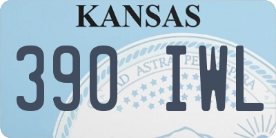 KS license plate 390IWL