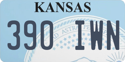 KS license plate 390IWN
