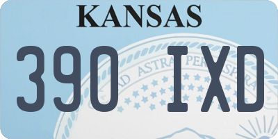 KS license plate 390IXD