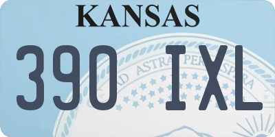 KS license plate 390IXL