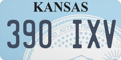 KS license plate 390IXV