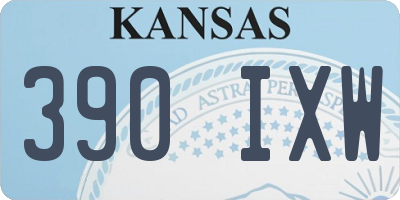 KS license plate 390IXW