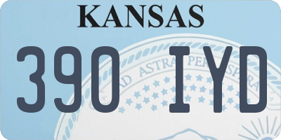 KS license plate 390IYD