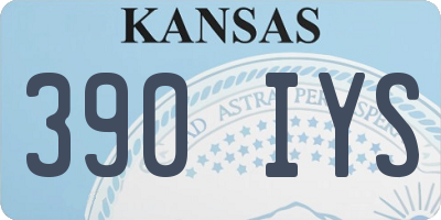 KS license plate 390IYS