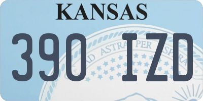 KS license plate 390IZD