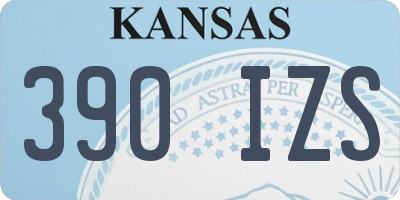 KS license plate 390IZS