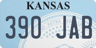 KS license plate 390JAB