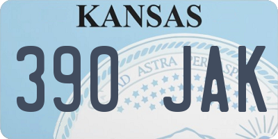 KS license plate 390JAK