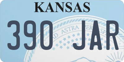 KS license plate 390JAR