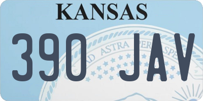 KS license plate 390JAV