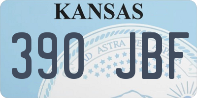 KS license plate 390JBF