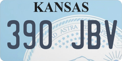 KS license plate 390JBV