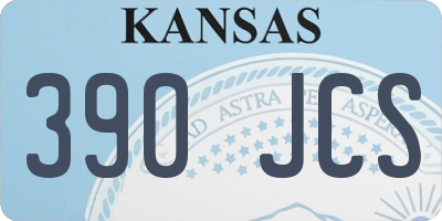 KS license plate 390JCS