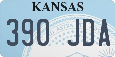 KS license plate 390JDA