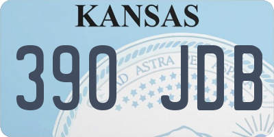KS license plate 390JDB