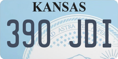 KS license plate 390JDI