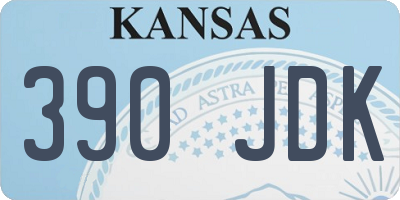 KS license plate 390JDK