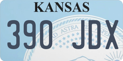 KS license plate 390JDX