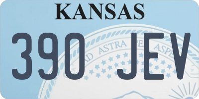 KS license plate 390JEV