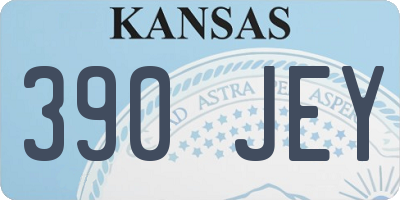 KS license plate 390JEY
