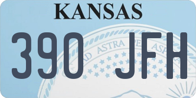 KS license plate 390JFH