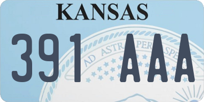 KS license plate 391AAA