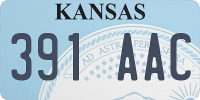 KS license plate 391AAC