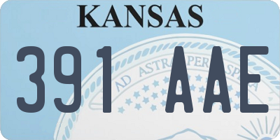 KS license plate 391AAE