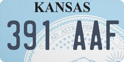 KS license plate 391AAF