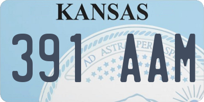 KS license plate 391AAM