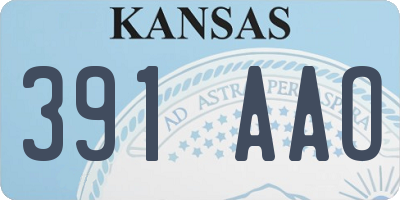 KS license plate 391AAO