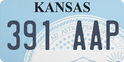 KS license plate 391AAP