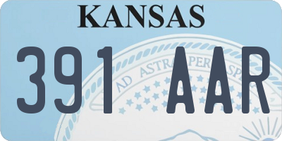 KS license plate 391AAR
