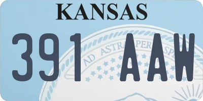 KS license plate 391AAW