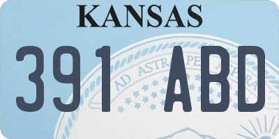 KS license plate 391ABD