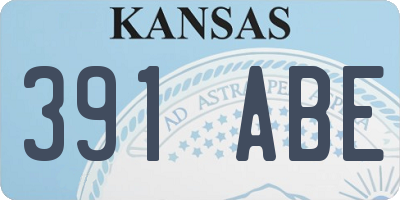 KS license plate 391ABE