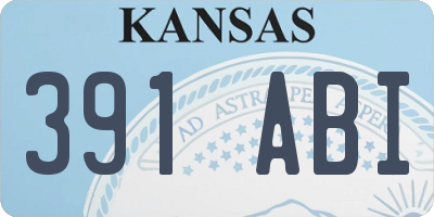 KS license plate 391ABI