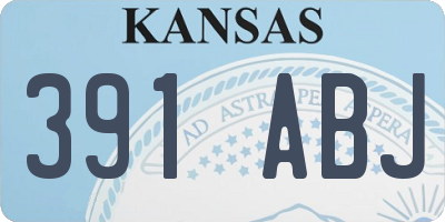 KS license plate 391ABJ