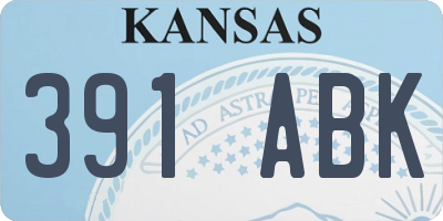 KS license plate 391ABK