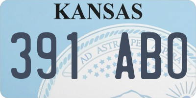 KS license plate 391ABO