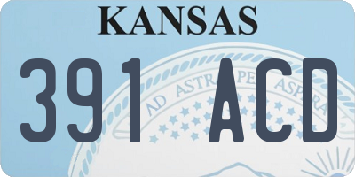 KS license plate 391ACD